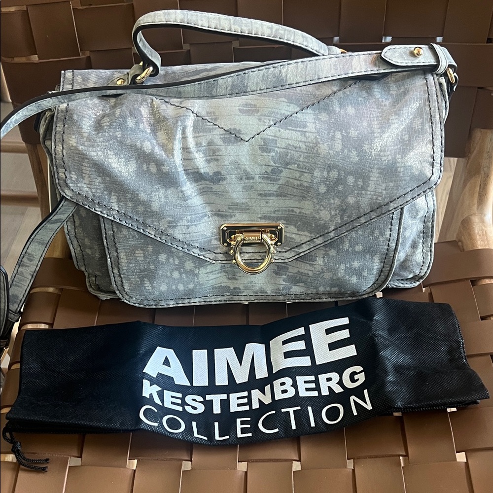 Silver-y shimmery Aimee Kestenberg shoulder bag. Brand new, never used.